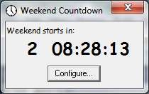 Desktop clock - counts down to weekend